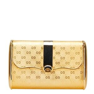 Gucci GG logo clutch bag party gold plated